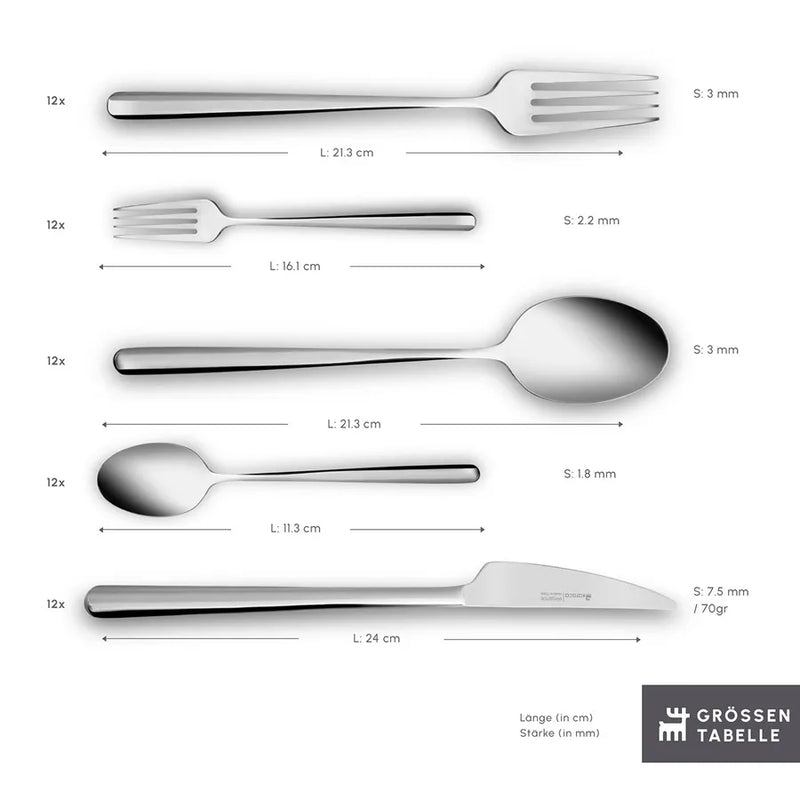 Karaca Boreas 60 teiliges Besteckset für 12 Personen