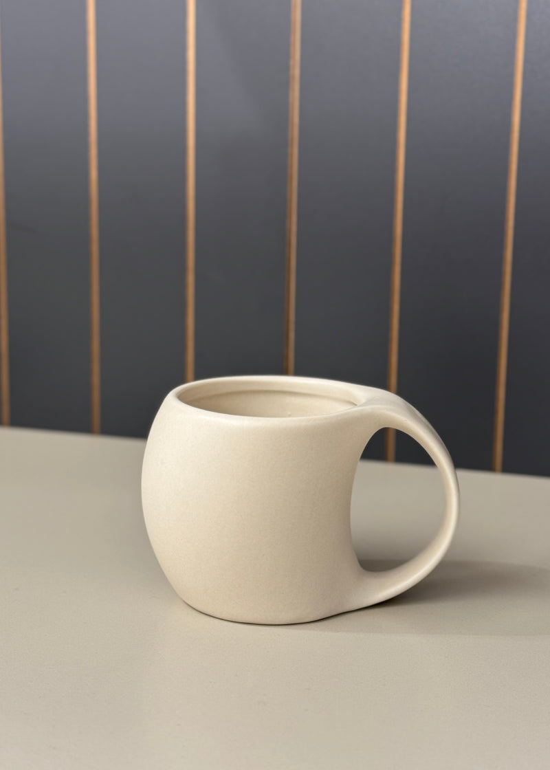 2er Set Aesthetic Matt Cream Keramiktasse mit Henkel