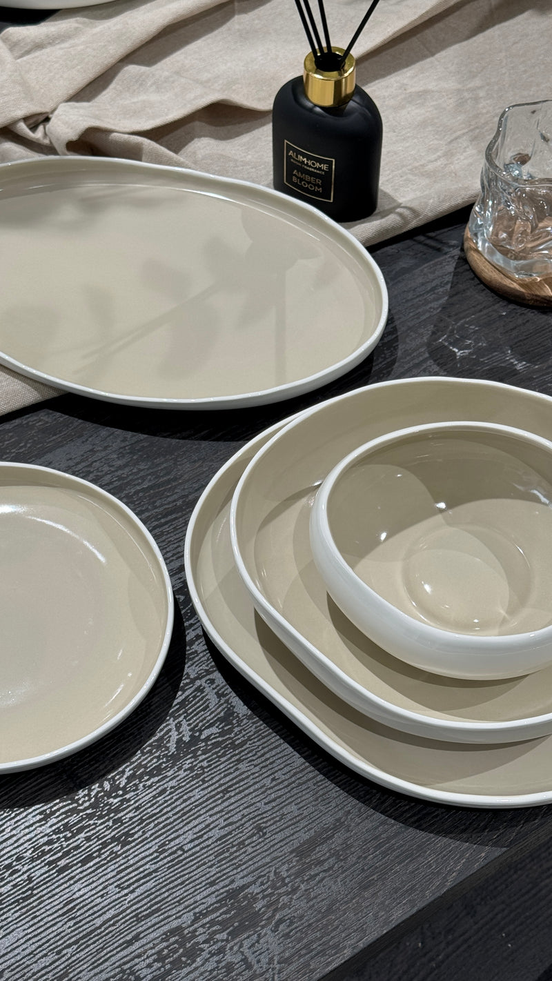 Barles Beige 25 teiliges Tafelservice für 6 Personen