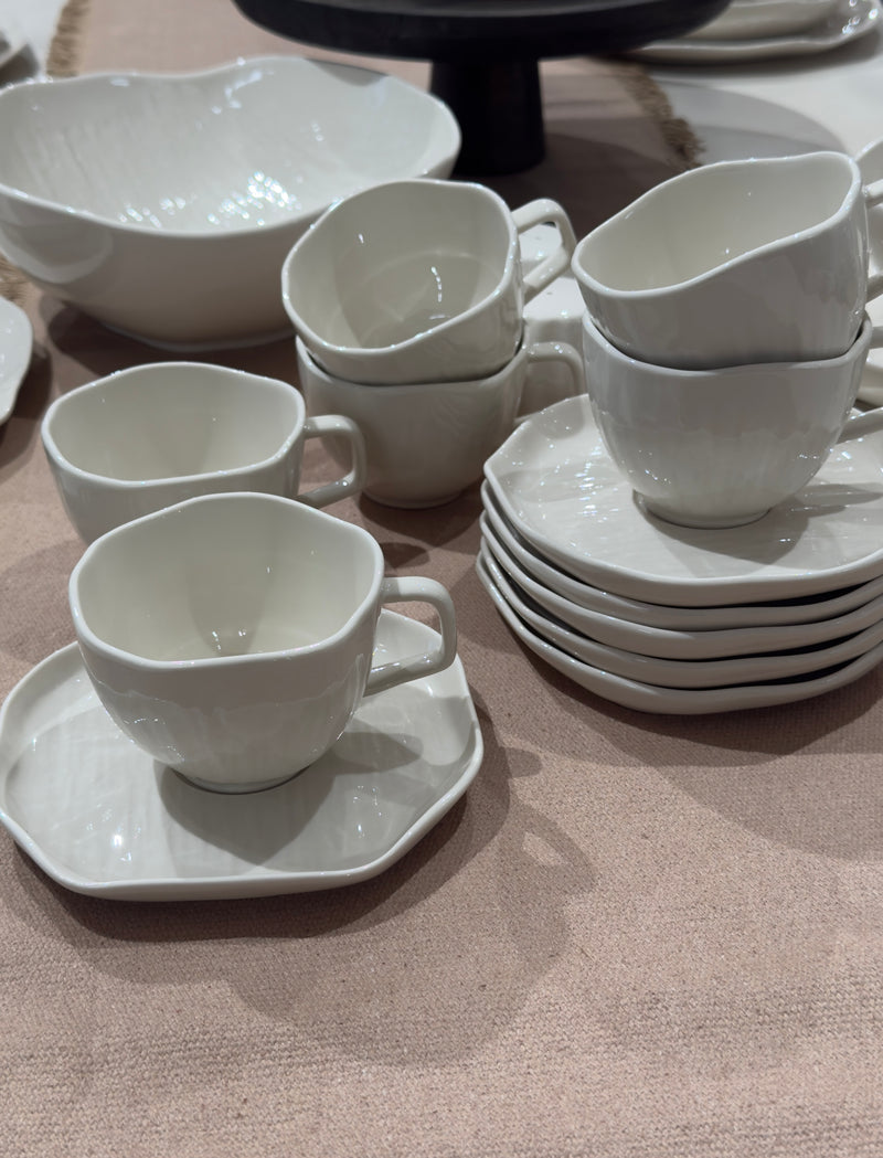 Cermico Beige  Mokkaset 12 teilig für 6 Personen