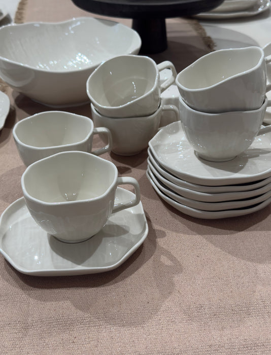 Cermico Beige  Mokkaset 12 teilig für 6 Personen