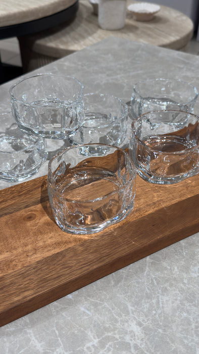 6er Glasschalen Set Wavy Clear