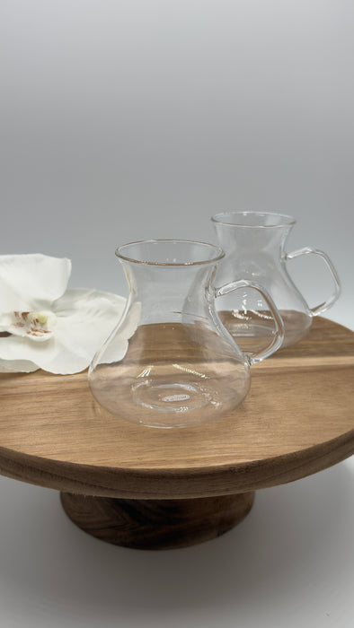 Set of 6 style tea glasses with handles