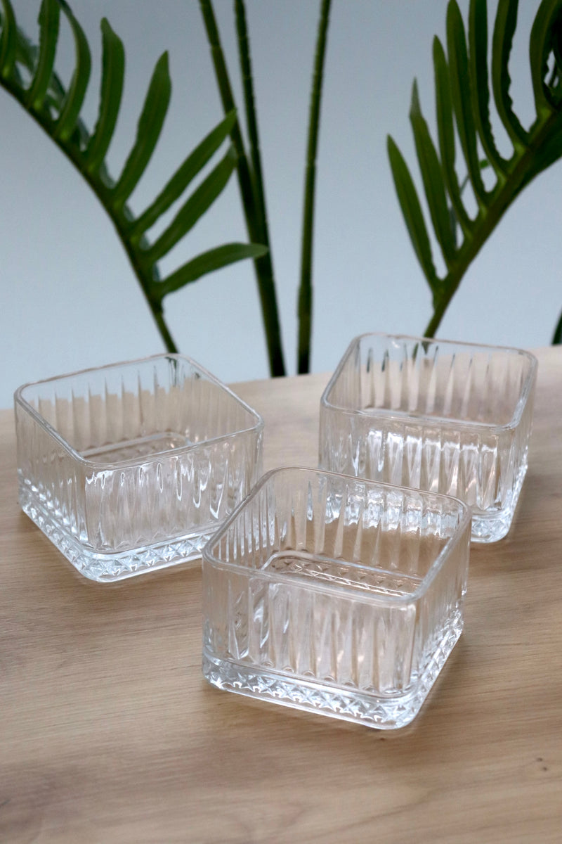 Kristallglas Snackschale Eckig 6 teilig 260ml