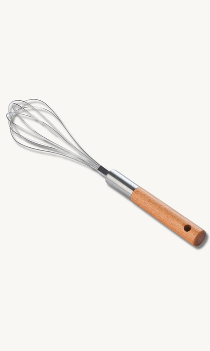 Edelstahl Schneebesen mit Akazie Griff