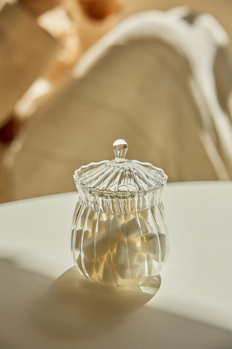Siera Zuckerdose aus Glas mit Deckel — Alim Home