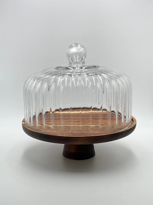 ACACIA Tortenplatte mit Glashaube 30cm