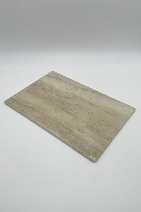Glas Schneidebrett 30x20cm Beige