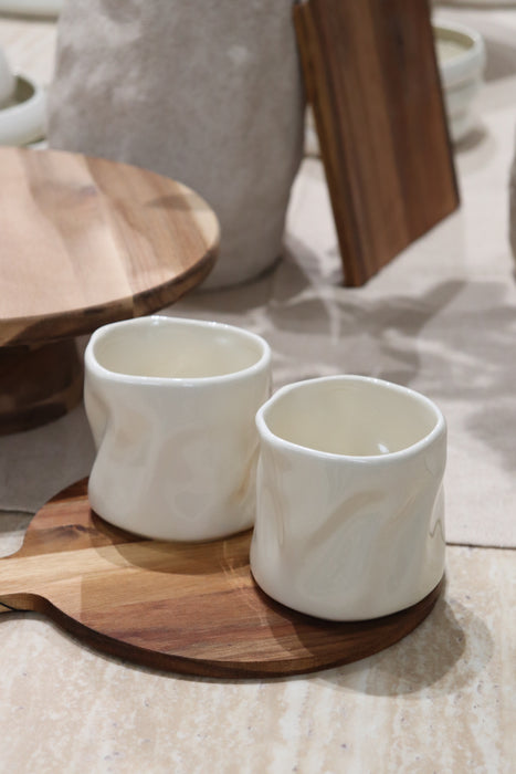 2er Set Wave Cream Keramiktasse