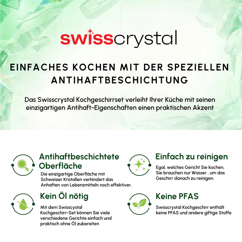 Karaca Swiss Crystal Almond Cream 7-Teiliges Topfset Induktionsgeeignet