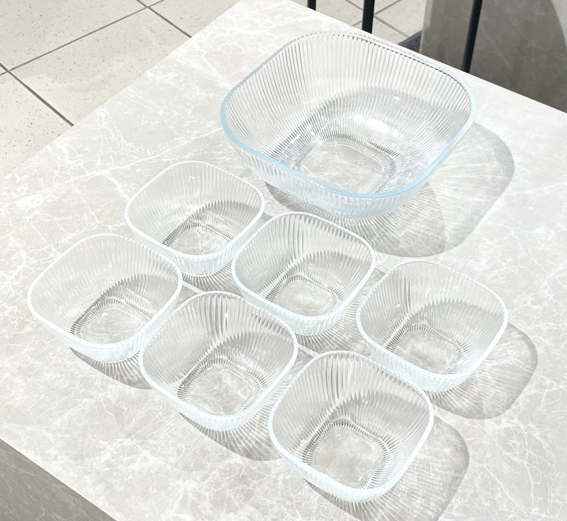 7 teilig Glas Schüssel Set