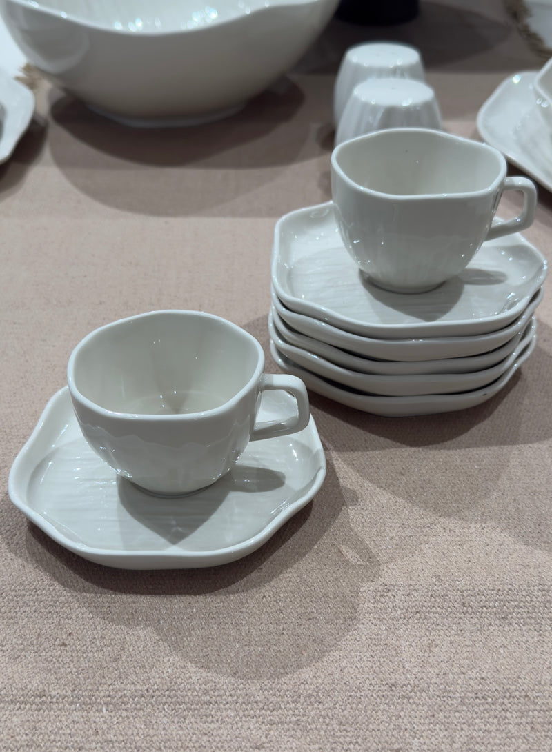 Cermico Beige  Mokkaset 12 teilig für 6 Personen