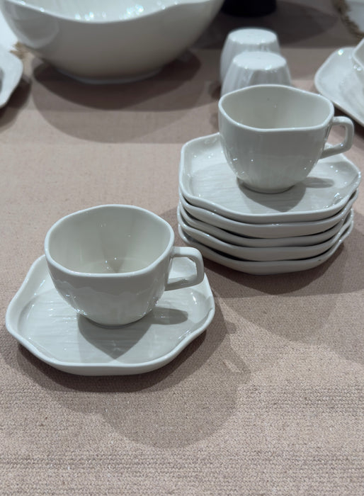 Cermico Beige  Mokkaset 12 teilig für 6 Personen