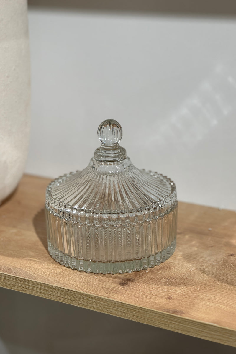 Kristall Zuckerdose aus Glas Groß