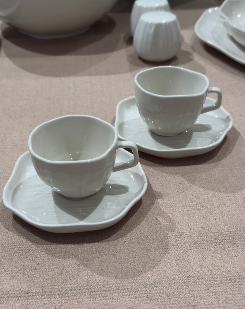 Cermico Beige  Mokkaset 12 teilig für 6 Personen