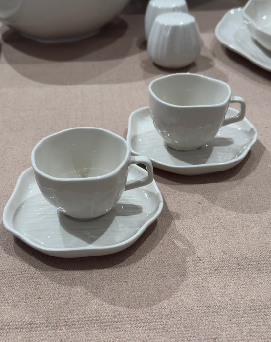 Cermico Beige  Mokkaset 12 teilig für 6 Personen