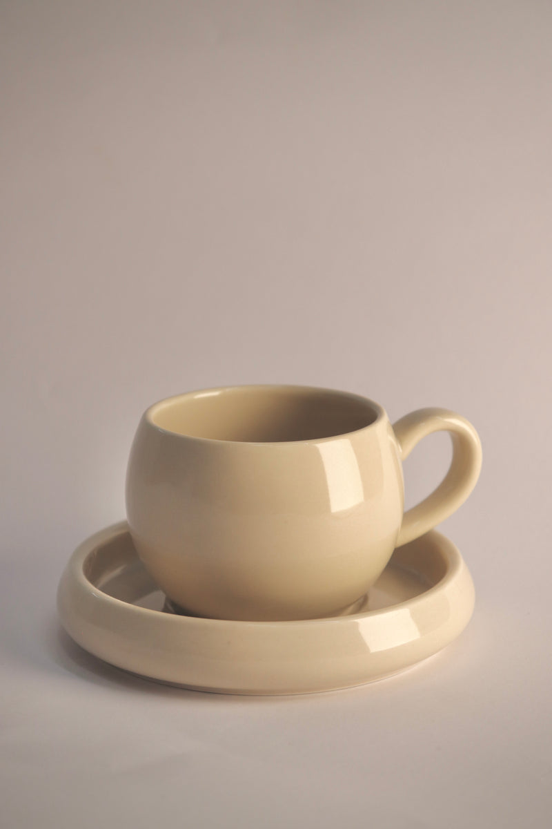Bondy Beige Mokkatassenset 4 teilig für 2 Personen