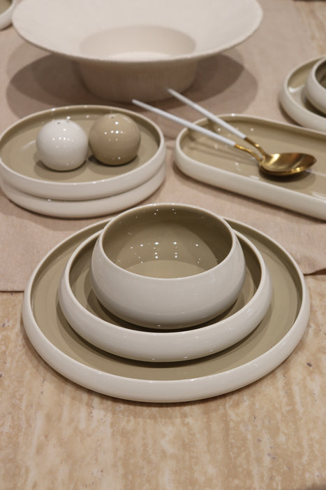 Bianco Beige 27-teiliges Tafelservice für 6 Personen