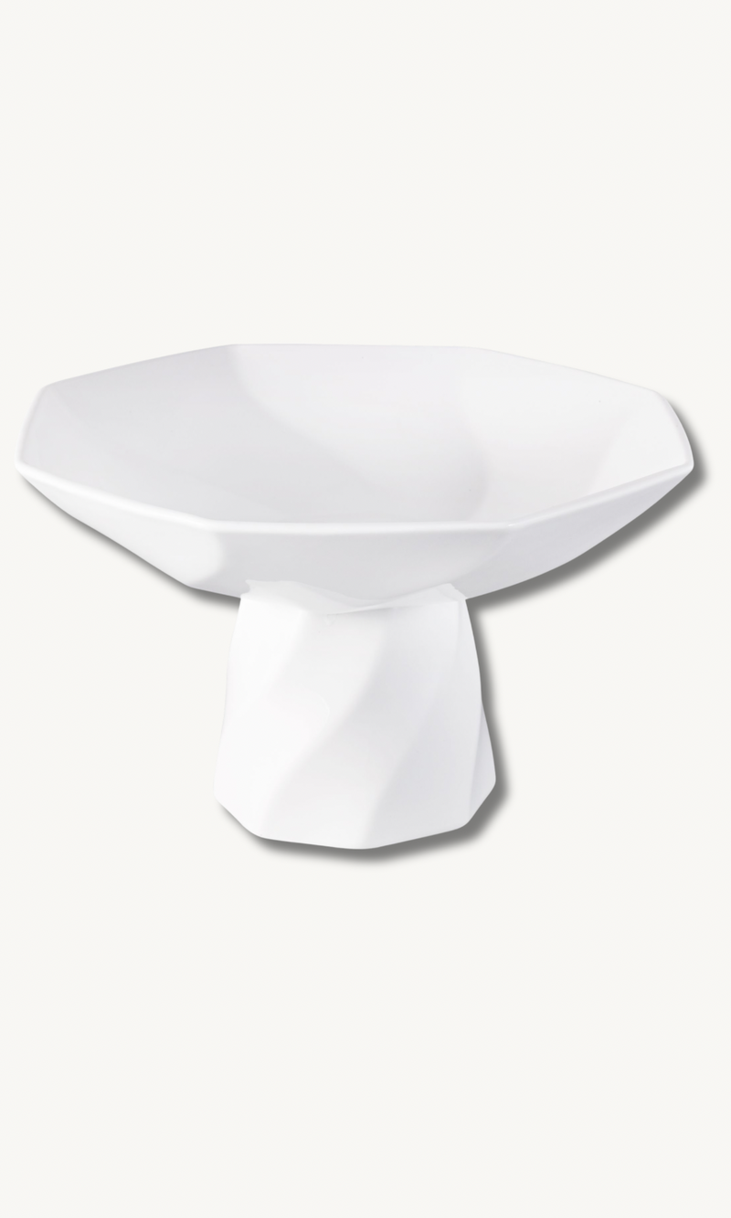 Imera White Obstschale auf Fuß 26,5cm — Alim Home