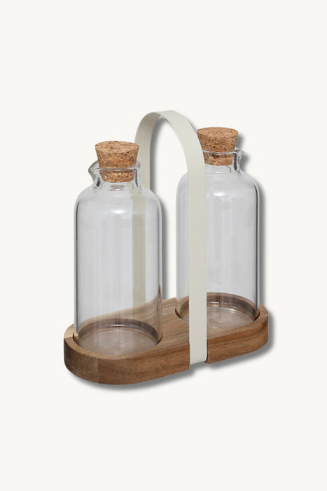 Harmonie Öl- & Essigflasche Set mit Stand
