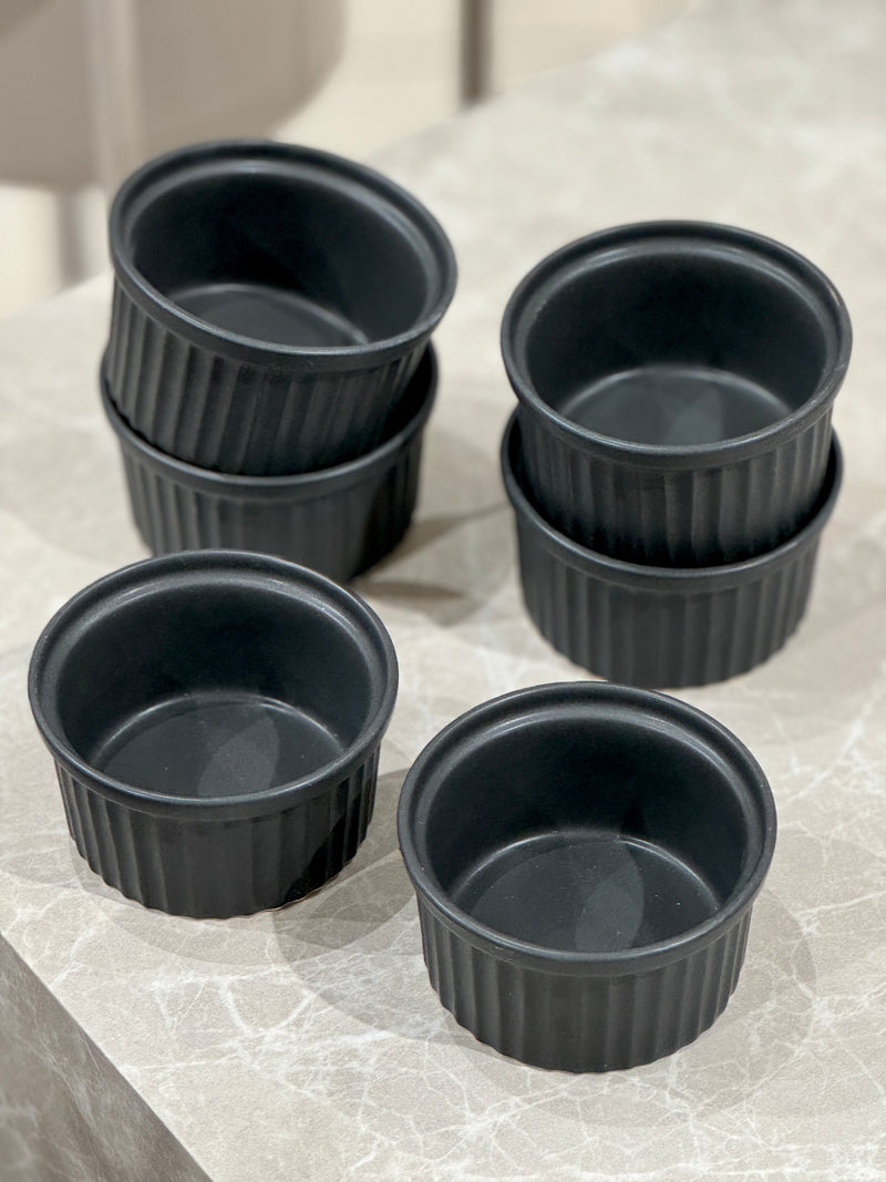 6 teilige Souffle Schalen / Muffinform Mattschwarz