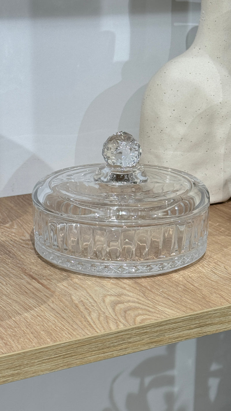 Kristall Zuckerdose aus Glas mit Deckel