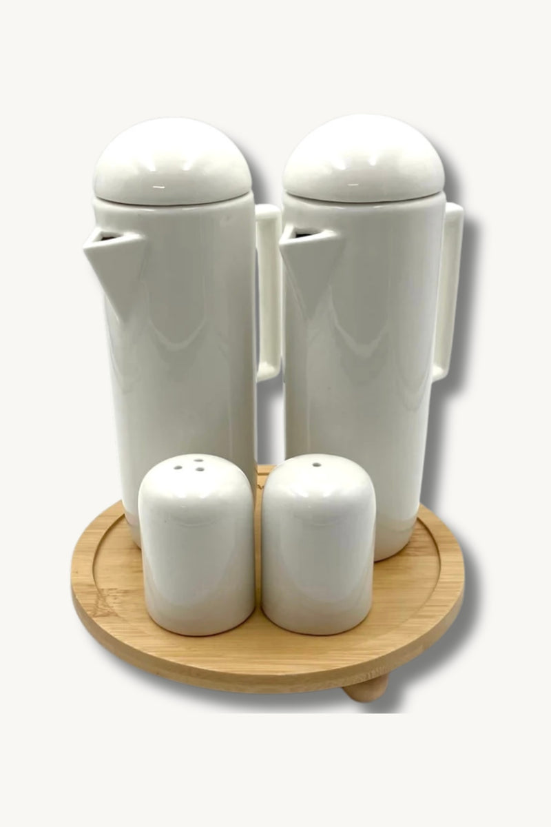 Pamira Ölflasche & Salzstreuer Set mit Stand