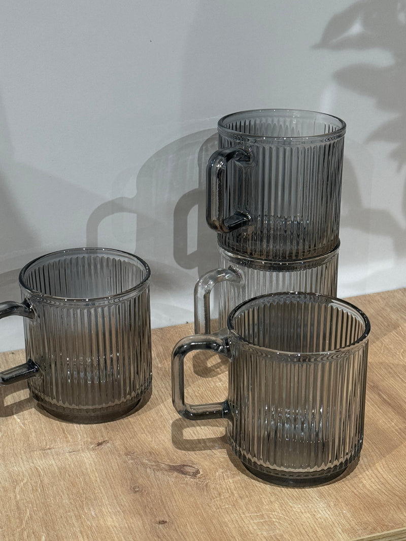 Ripple XL Grey Henkelgläser Set 6 teilig 360ml