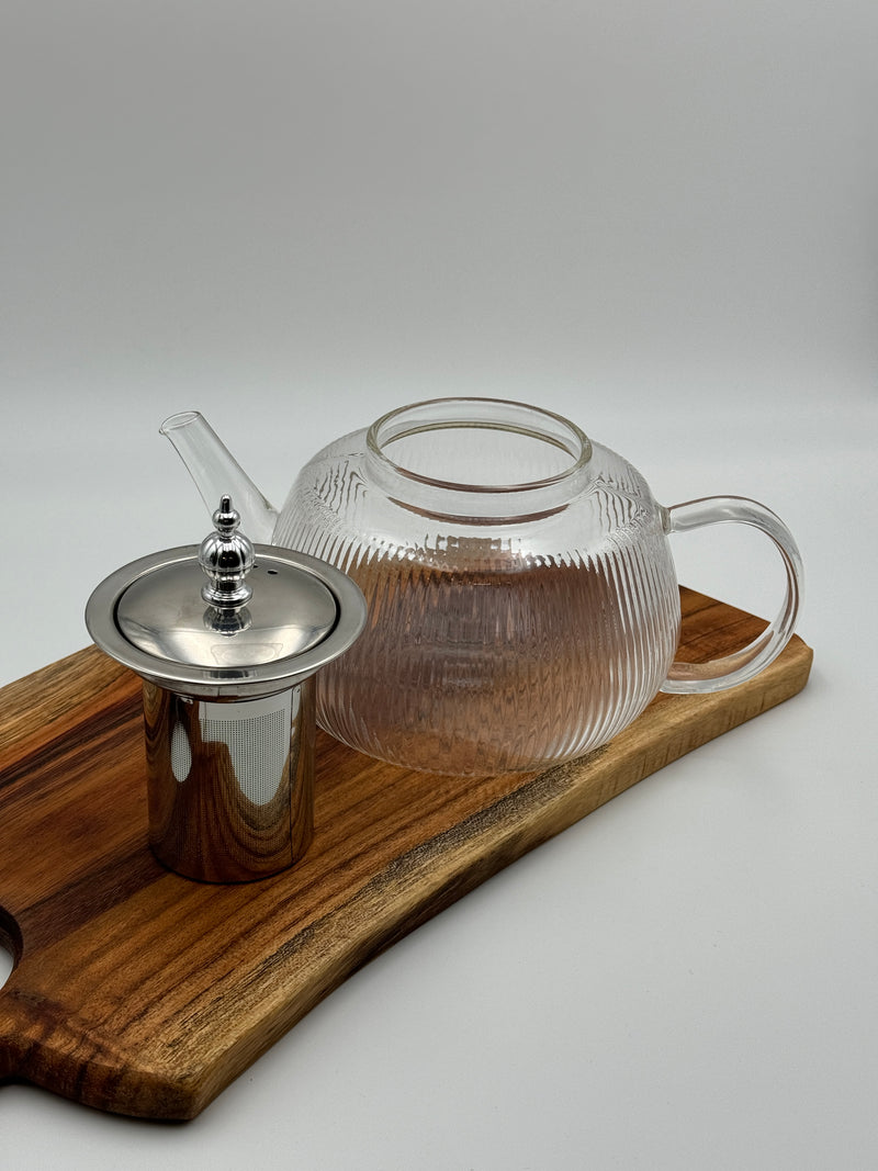 River Glas Teekanne mit Edelstahl Einsatz 1000ml