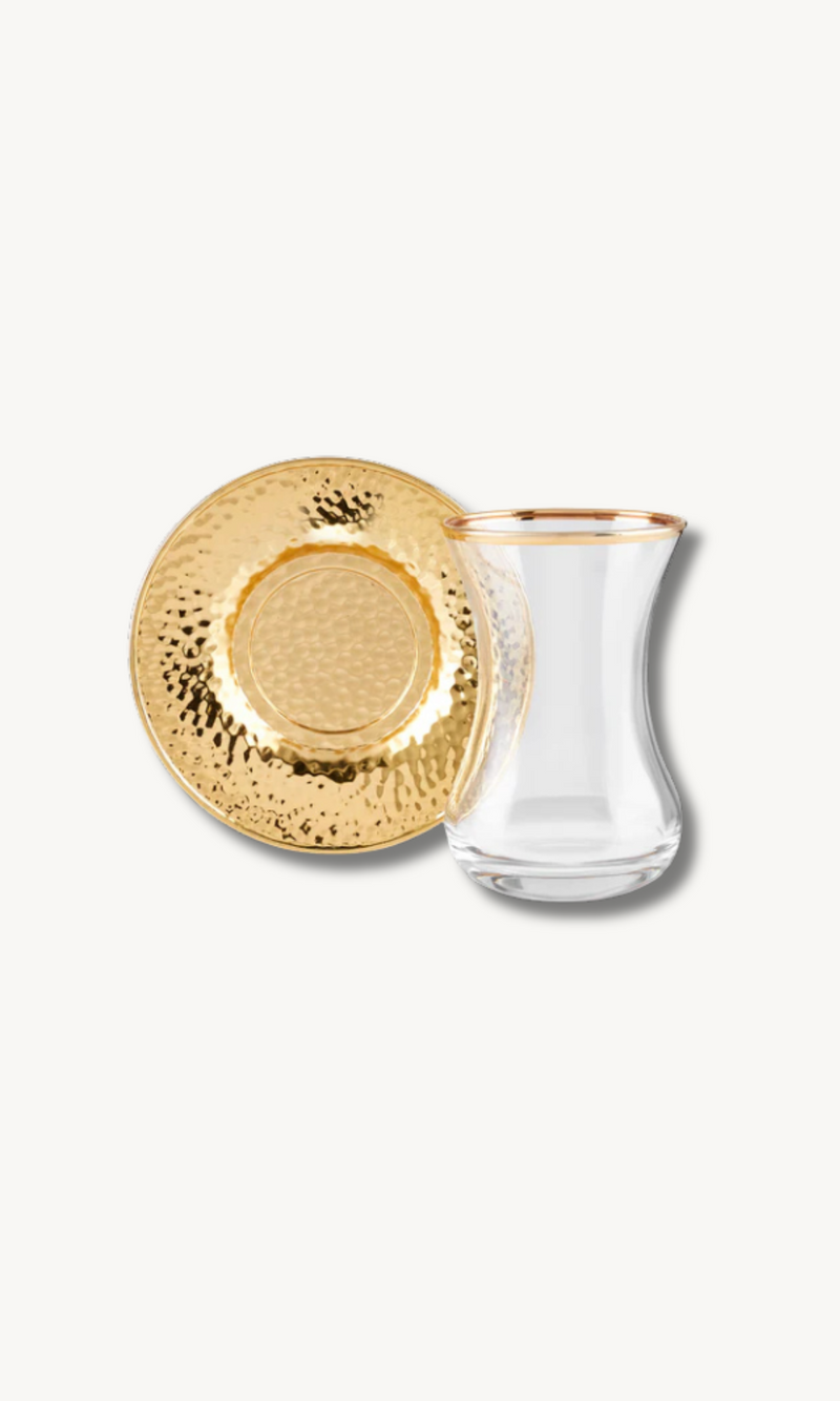 Karaca Ada Gold Teegläserset 18 teilig für 6 Personen