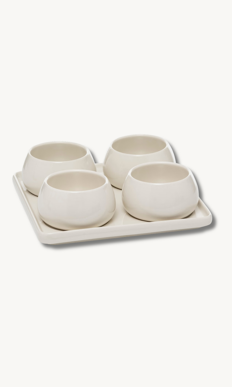 Nora Snackset 5 teilig Weiss