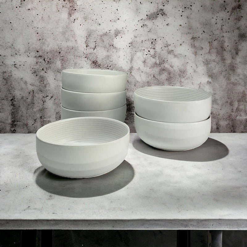 Porzellan Snackschale Set 6 teilig Mattweiss