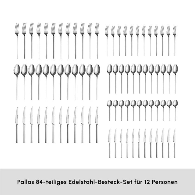 Karaca Elegance Pallas 84 teiliges Besteckset für 12 Personen