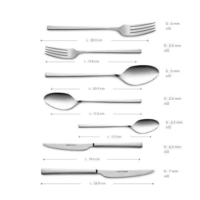 Karaca Elegance Serenity 84 teiliges Besteckset für 12 Personen