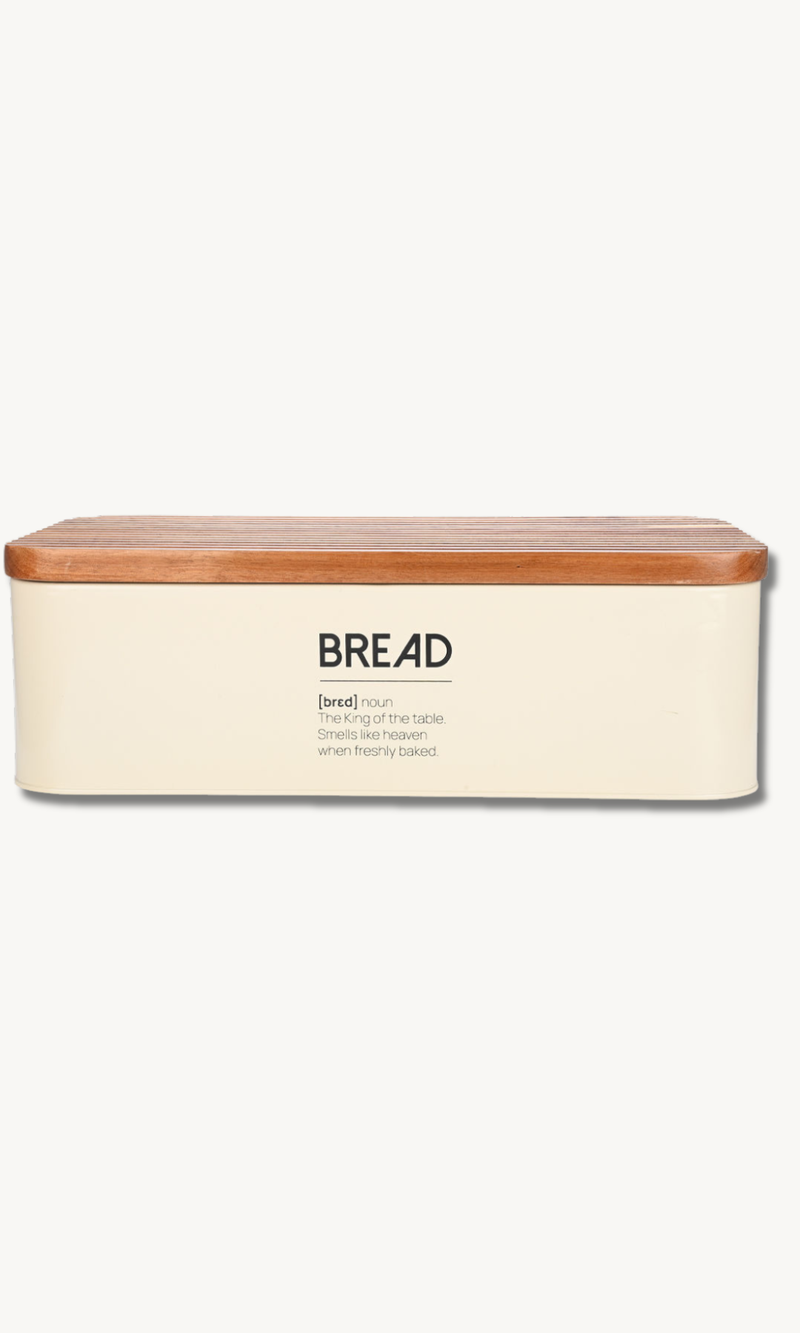 Brotbox aus Metall mit Akazie Deckel 42cm