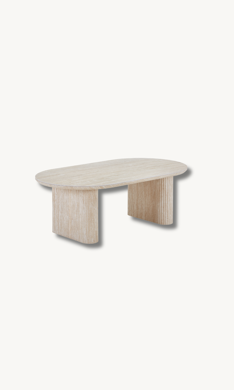 Couchtisch mit Keramikplatte Sandfarben 130x70cm — Alim Home