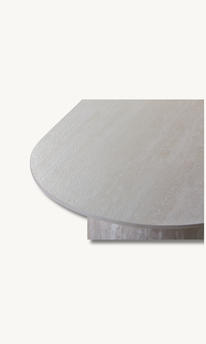 Esstisch mit Keramikplatte Sandfarben 180x90cm