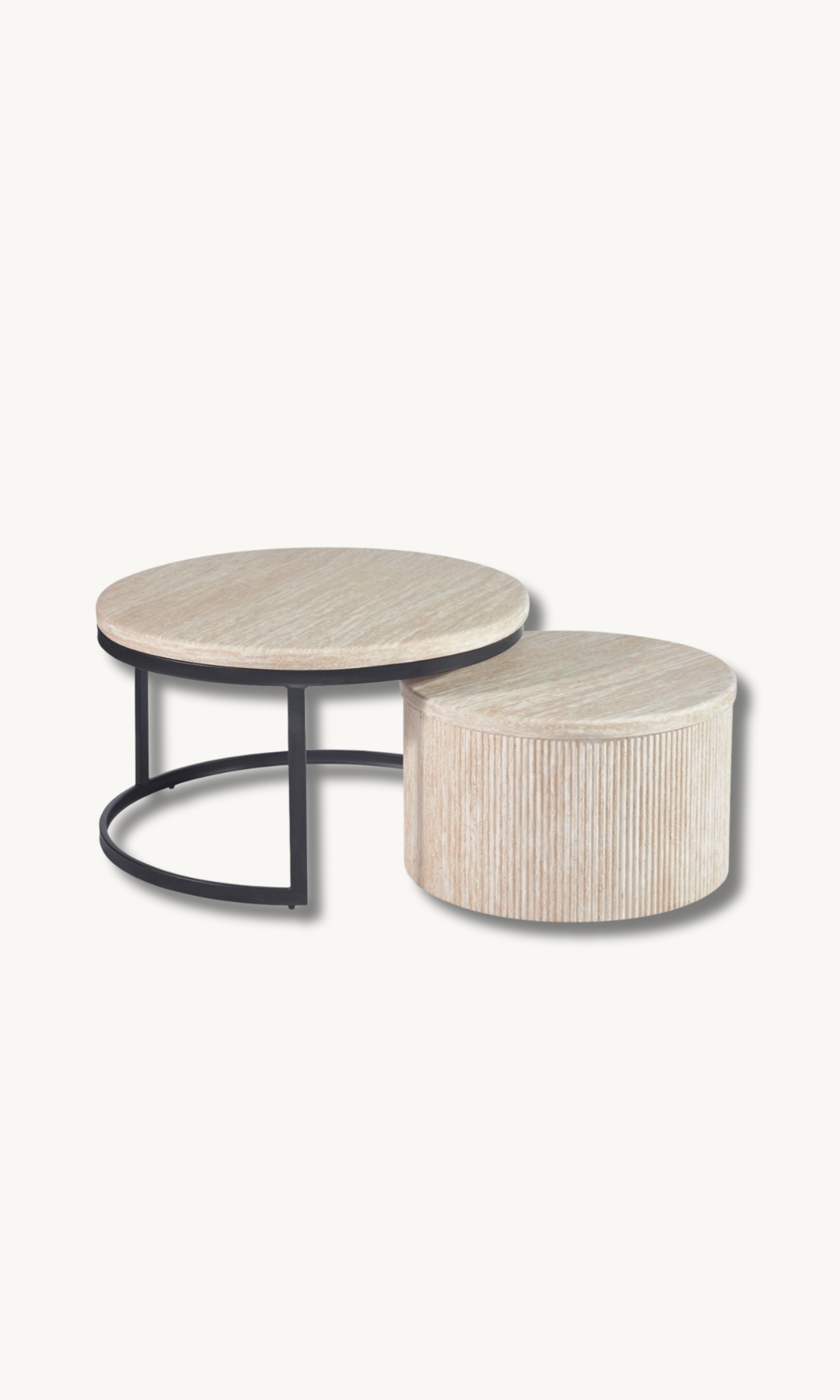 Manzano Travertin Couchtisch 2er Set — Alim Home