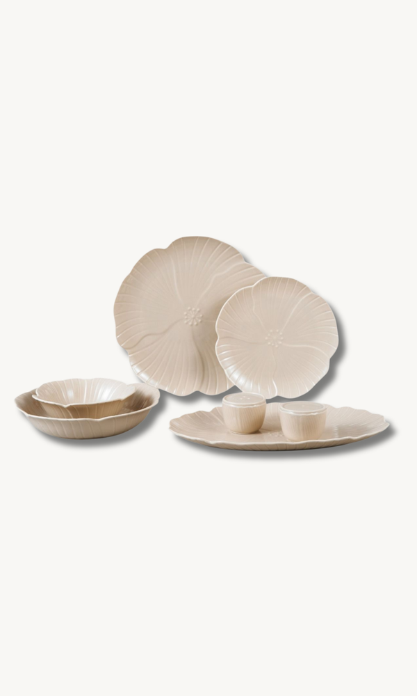 Florange Beige 27 teiliges Tafelservice für 6 Personen
