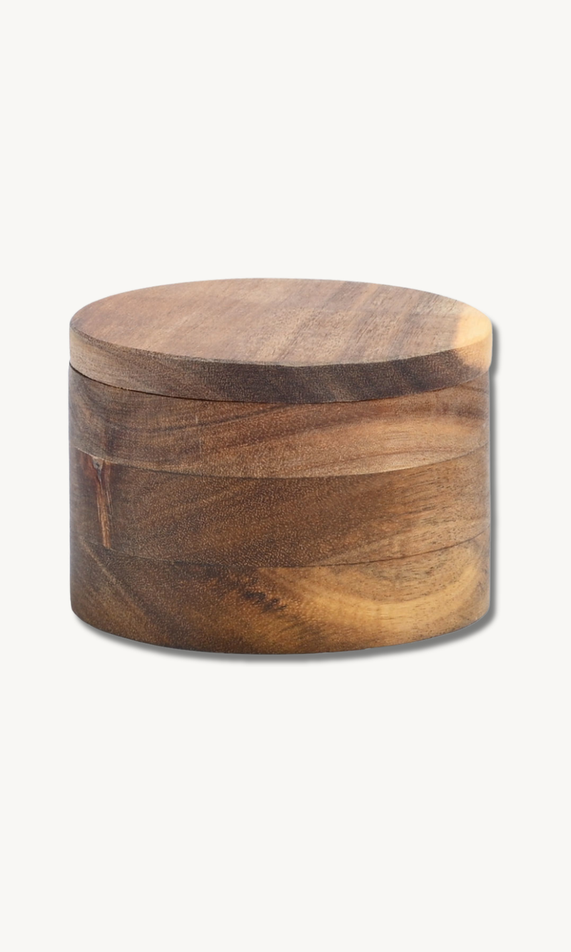 Gewürzdose aus Akazie mit Gewürzlöffel