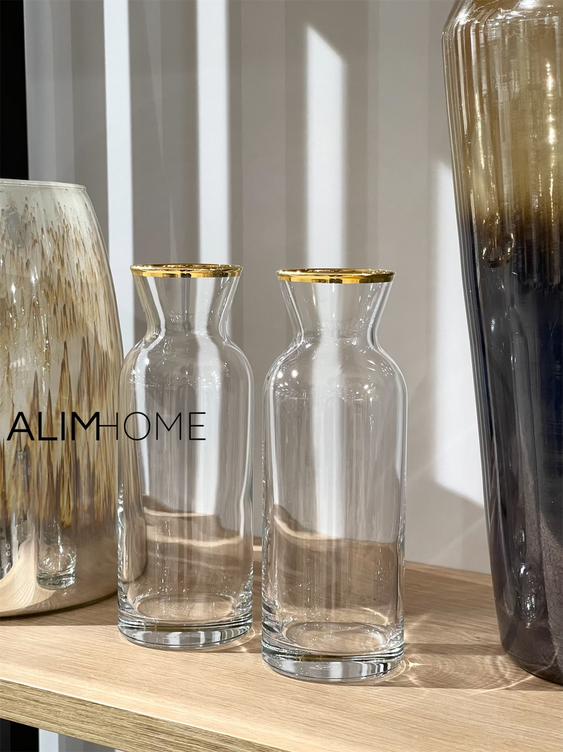 Glaskaraffe mit Goldrand 360ml