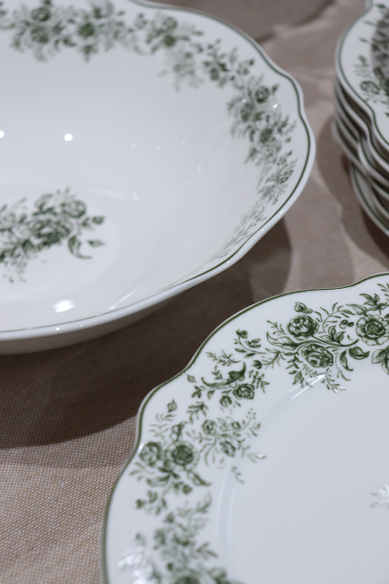 Vintage Rose Green 25 teiliges Tafelservice für 6 Personen