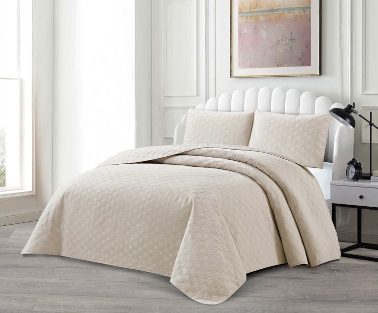 Havin Beige Tagesdecke Set 3 teilig 250x240cm