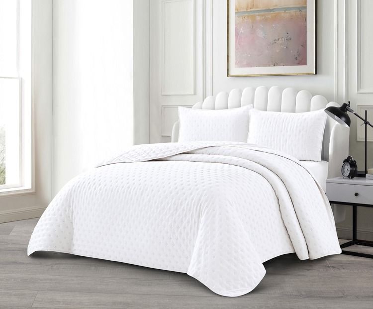 Deren Weiss Tagesdecke Set 3 teilig 250x240cm — Alim Home