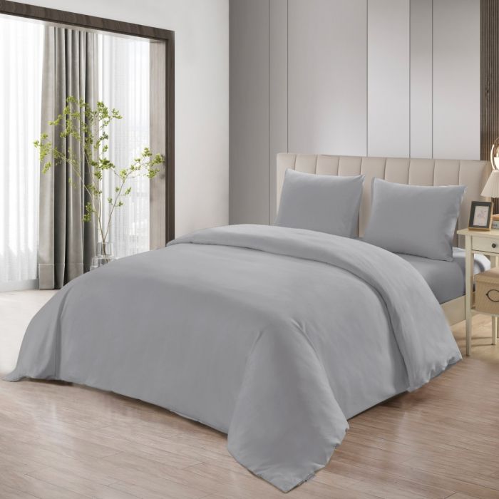 Sade Grau Bettwäscheset 4 teilig für Doppelbett 200x220cm — Alim Home