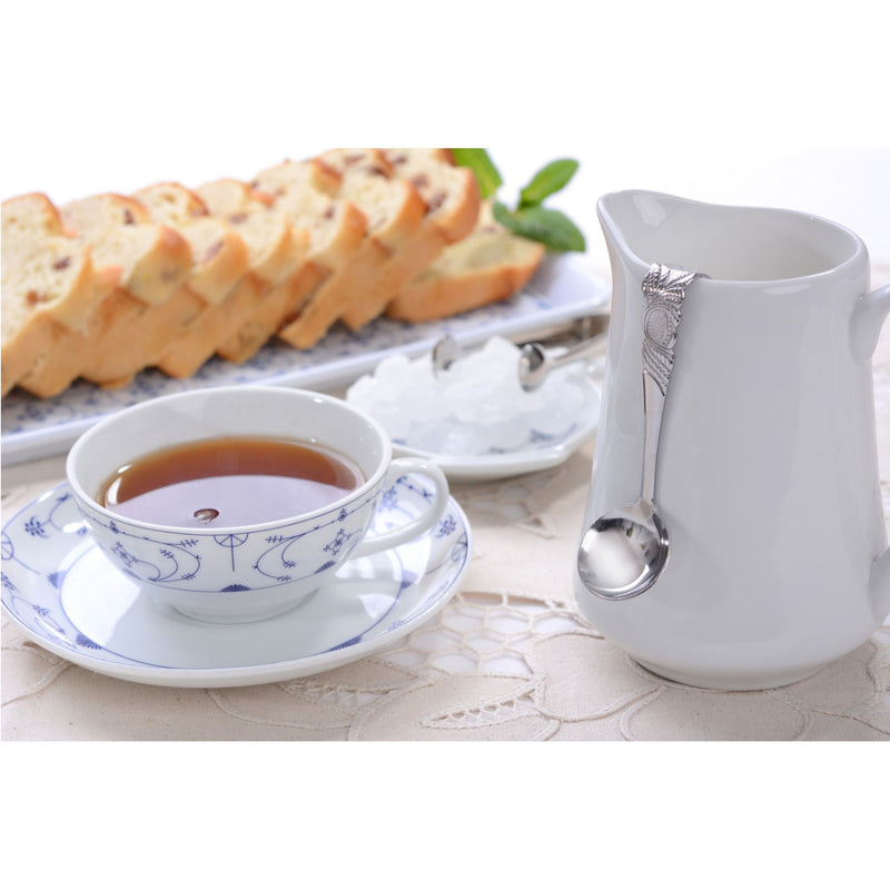 Zuckerlöffel mit Rosendekor Silber