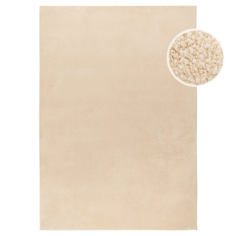 Calma 200 Beige Waschbarer Teppich