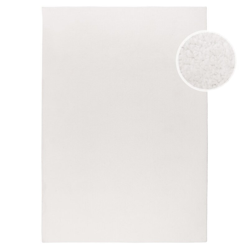 Calma 200 Weiss Waschbarer Teppich