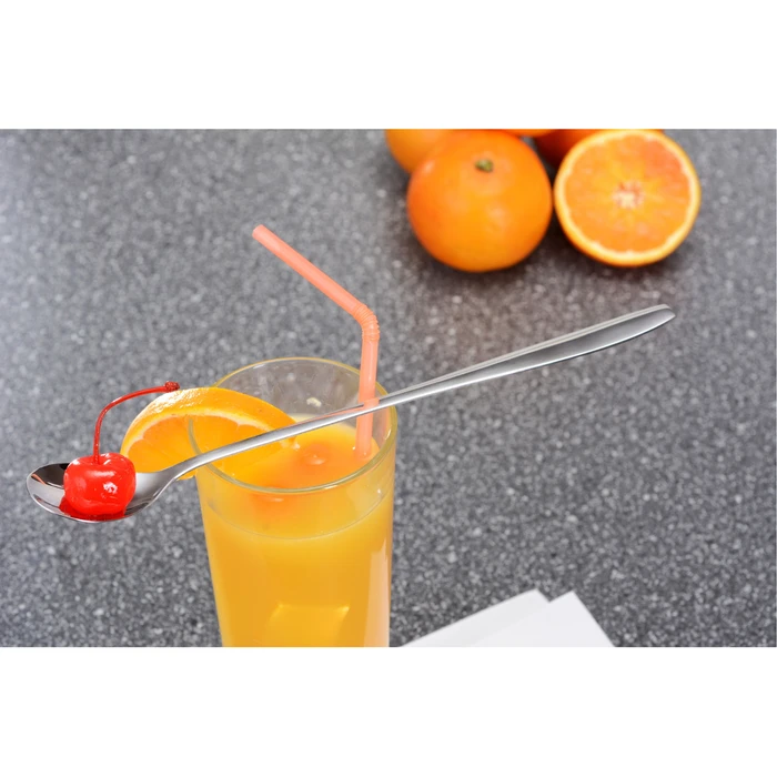 6 Stück Edelstahl Longdrinklöffel Silber