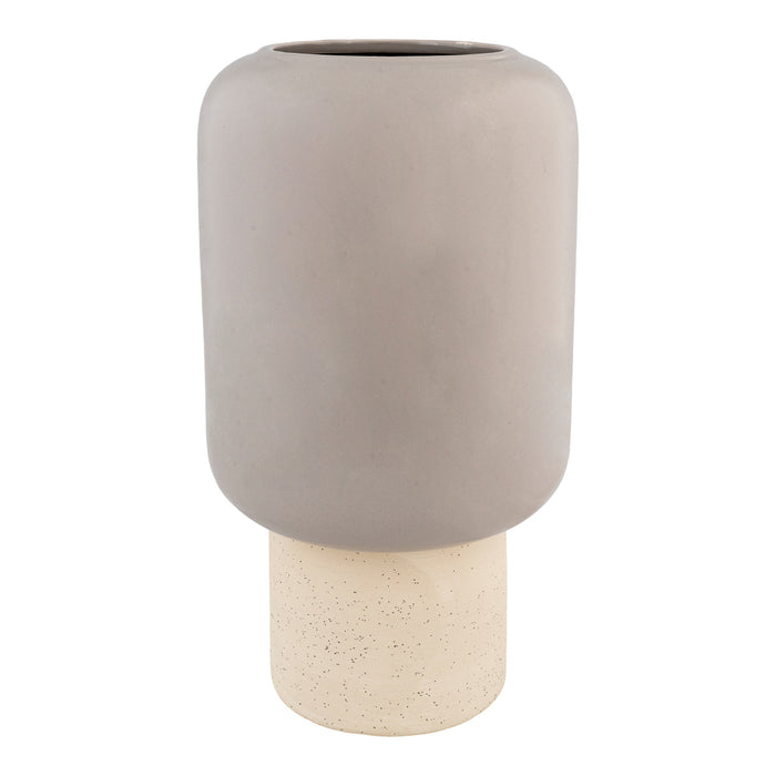 Vibo Vase in Grau/Beige Keramik